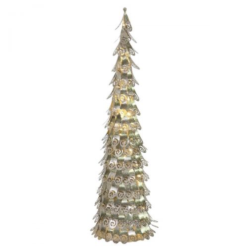  Vickerman 4 Pre-Lit Champagne Christmas Cone Tree Outdoor Decoration - Warm Clear LED Lights