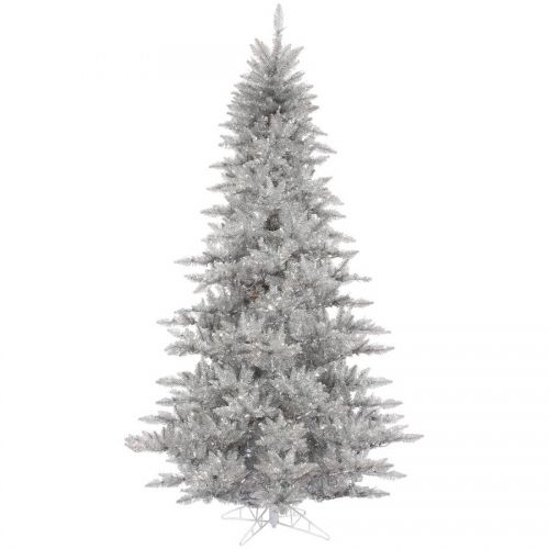  Vickerman 3 Silver Tinsel Fir Artificial Christmas Tree, Unlit