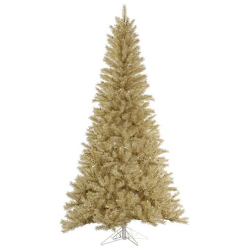  Vickerman 33069 - 4.5 x 27 White  Gold Tinsel Christmas Tree (A148045)