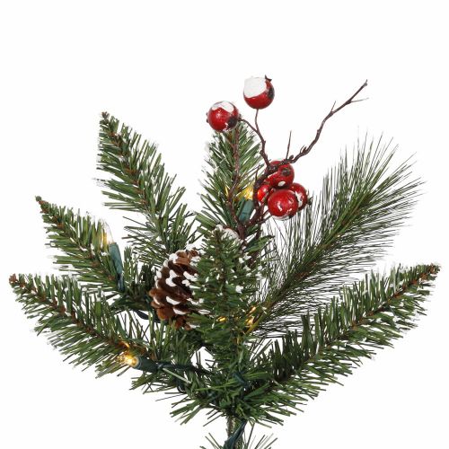  Vickerman 2 Snow Tipped Pine and Berry Artificial Christmas Tree, Unlit