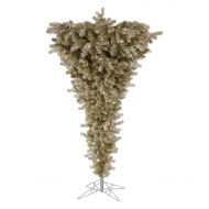 Vickerman 7.5 Champagne Upside Down Artificial Christmas Tree with 500 Warm White LED Lights