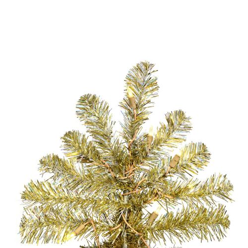  Vickerman 7.5 Champagne Upside Down Artificial Christmas Tree with 500 Warm White LED Lights