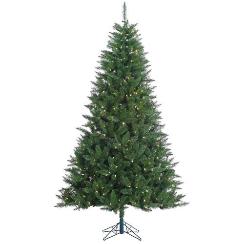  Vickerman Pre-Lit 7.5 x 52 Lincoln Fir LED Artificial Christmas Tree, Green, White Lights