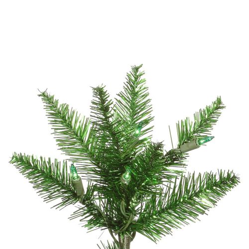  Vickerman Pre-Lit 5.5 Tinsel Green Fir Artificial Christmas Tree, Green Lights