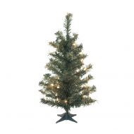 Vickerman Artificial Christmas Tree 24 Canadian Pine Dura-lit 35 Clear Lights Plastic Stand