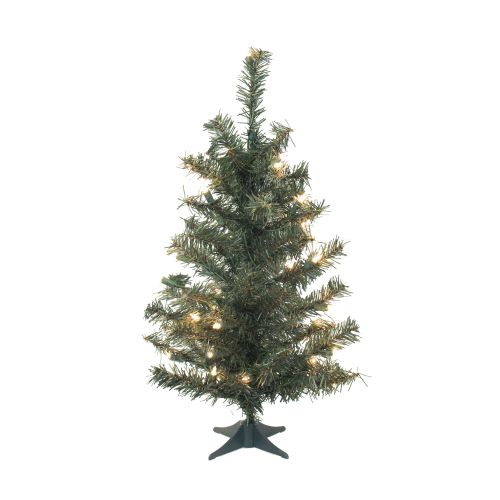  Vickerman Artificial Christmas Tree 24 Canadian Pine Dura-lit 35 Clear Lights Plastic Stand