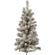 Vickerman 3 Flocked Kodiak Spruce Artificial Christmas Tree with 50 Warm White LED and 15 Warm White G40 LED Lights