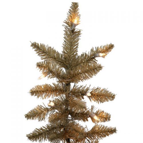  Vickerman 450031 - 4.5 x 34 Champagne Fir Tree with 250 Clear Lights Christmas Tree (K156346)