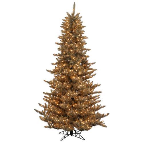  Vickerman 450031 - 4.5 x 34 Champagne Fir Tree with 250 Clear Lights Christmas Tree (K156346)