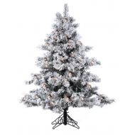 Vickerman 4.5 Pre-Lit Flocked Alaskan Artificial Christmas Tree - Clear Lights