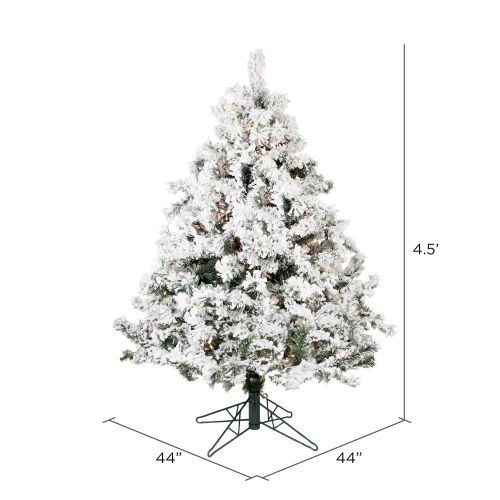  Vickerman 4.5 Pre-Lit Flocked Alaskan Artificial Christmas Tree - Clear Lights