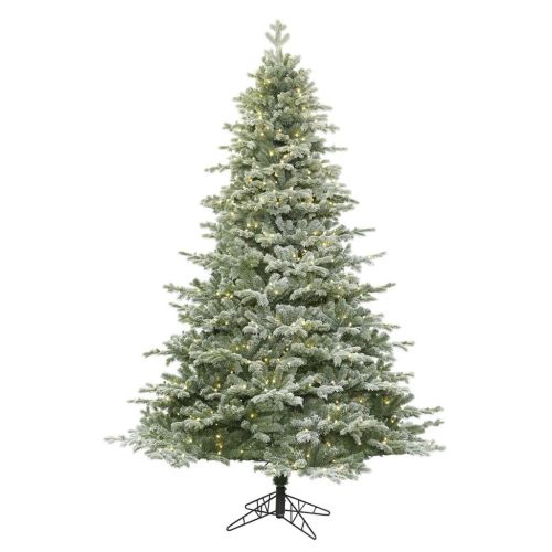  Vickerman 6.5 Frosted Denton Spruce Artificial Christmas Tree with 600 Warm White LED Lights
