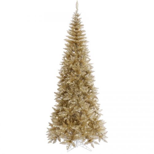  Vickerman 5.5 Tinsel Champagne Fir Artificial Christmas Tree, Unlit