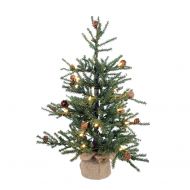 Vickerman Artificial Christmas Tree 36 Carmel Pine 50 LED Warm White Lights Burlap Base