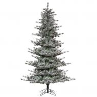 Vickerman 5.5 x 44 Frosted Lacey Artificial Christmas Tree with 543 PVCHard Needle Tips and a Folding Metal Stand Lightly Flocked