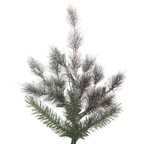  Vickerman 5.5 x 44 Frosted Lacey Artificial Christmas Tree with 543 PVCHard Needle Tips and a Folding Metal Stand Lightly Flocked