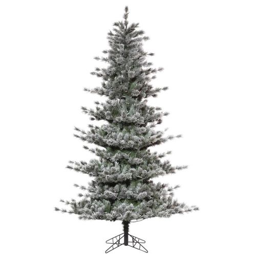  Vickerman 5.5 x 44 Frosted Lacey Artificial Christmas Tree with 543 PVCHard Needle Tips and a Folding Metal Stand Lightly Flocked