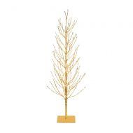 Vickerman Artificial Christmas Tree 7 Gold Tree LED 680 Warm White Lights Flat Base