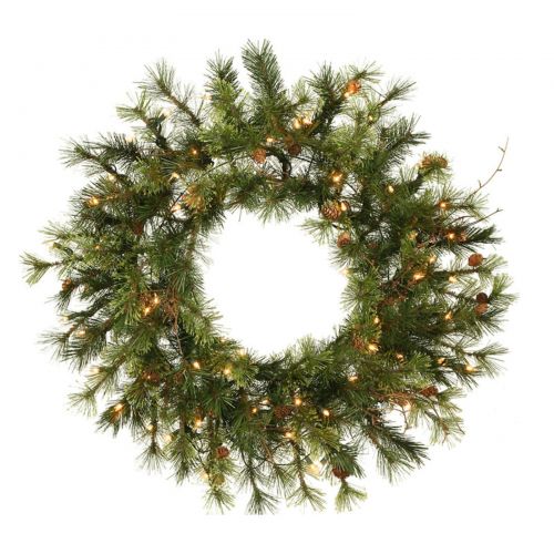  Vickerman 20 Mixed Country Pine Artificial Christmas Wreath with 35 Clear Lights