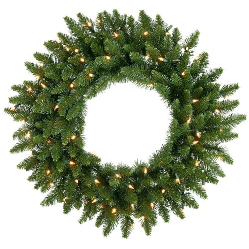  Vickerman 24 Pre-Lit Camdon Fir Artificial Christmas Wreath - Clear Dura-Lit Lights