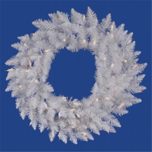  Vickerman 30 White Spruce Wreath Dura-Lit 50CL