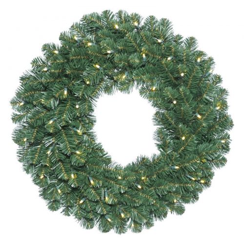  Vickerman 30 Oregon Fir Artificial Christmas Wreath with 70 Warm White LED Lights