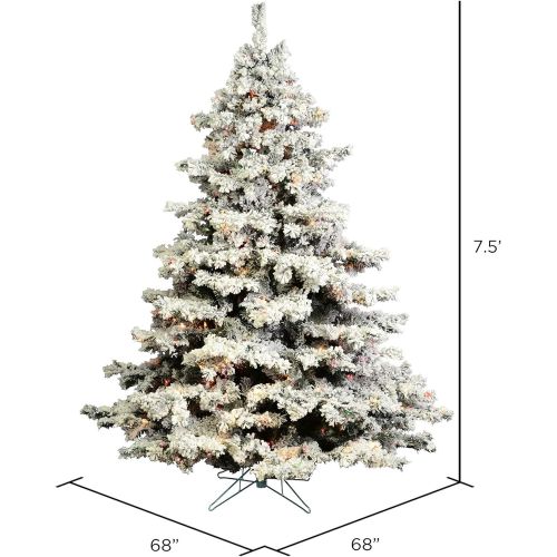  Vickerman Flocked Alaskan Tree with Dura-Lit 900 Light, 7.5-Feet by 68-Inch, Multicolored