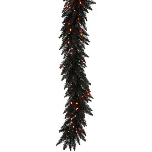  Vickerman K162115LED Garland with 250 Pvc Tips & 100 Dura Lit Led Italian Style Lights on Wire, 9 X 14 , OrangeBlack