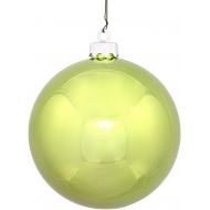 Vickerman 4-Finish Assorted Plastic Ornament Set & Seamless Shatterproof Christmas Ball Ornaments with Drilled Cap, Assorted 4 per Bag, 10, Lime