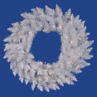 Vickerman 60 Pre-Lit Sparkle White Spruce Artificial Christmas Wreath - Clear Lights
