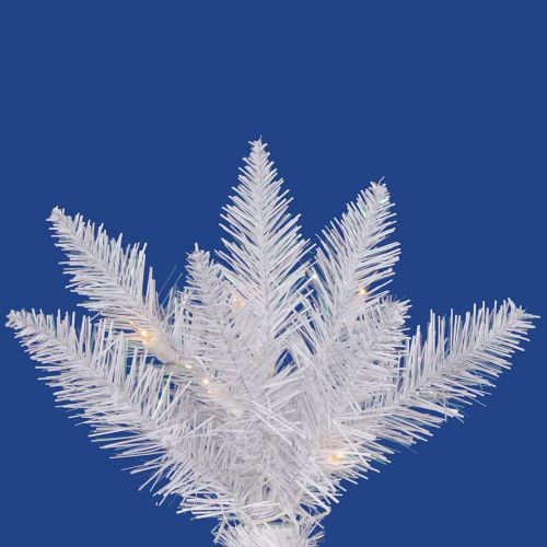  Vickerman 60 Pre-Lit Sparkle White Spruce Artificial Christmas Wreath - Clear Lights