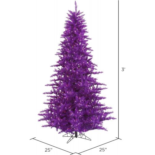  Vickerman Fir Tree with 234 PVC Tips & 100 Dura-lit Style Lights on Wire, 3, Purple