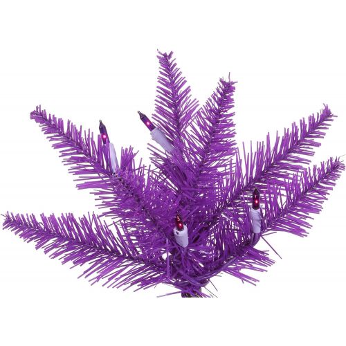  Vickerman Fir Tree with 234 PVC Tips & 100 Dura-lit Style Lights on Wire, 3, Purple