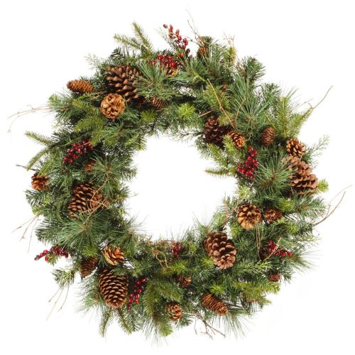  Vickerman Cibola Mix Berry Wreath, 36-Inch, Green