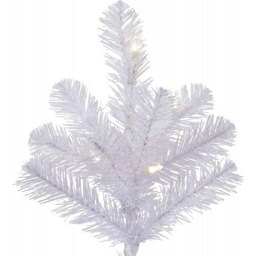  Vickerman Pre-Lit Slim Pine Tree with 400 Warm White Italian LED Lights, 6.5-Feet, Crystal White