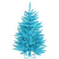 Vickerman B986131LED Artificial Christmas Tree With 232 PVC tips & 70 Dura-Lit Italian LED Mini Lights, 3 x 29, Teal/Sky Blue