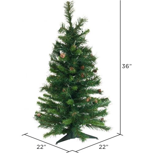  Vickerman Cheyenne Pine Tree with Dura-Lit 100 Clear Lights and 115 Tips, 36-Inch