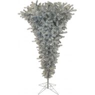 Vickerman Silver Upside Down Artificial Christmas Tree with 250 Warm White LED Lights, 5.5 x 38