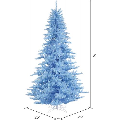  Vickerman Fir Tree with 234 PVC Tips & 100 Dura-lit LED Italian Style lights on Wire, 3 x 25, Sky Blue