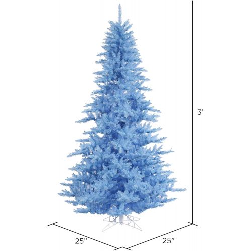  Vickerman Fir Tree with 234 PVC Tips & 100 Dura-lit LED Italian Style lights on Wire, 3 x 25, Sky Blue