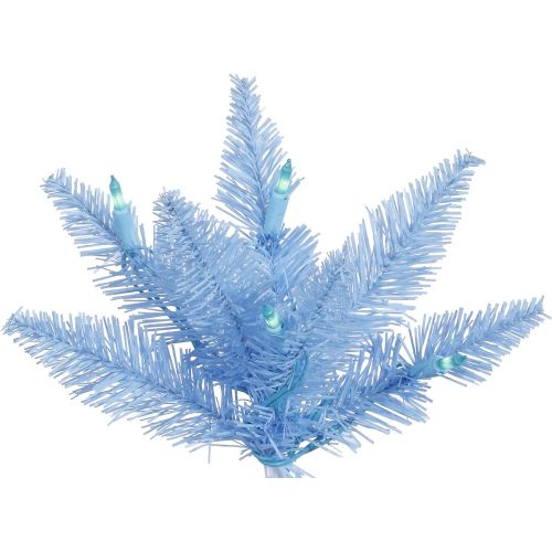  Vickerman Fir Tree with 234 PVC Tips & 100 Dura-lit LED Italian Style lights on Wire, 3 x 25, Sky Blue