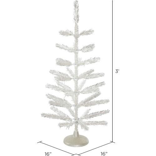  Vickerman Silver Feather Christmas Tree