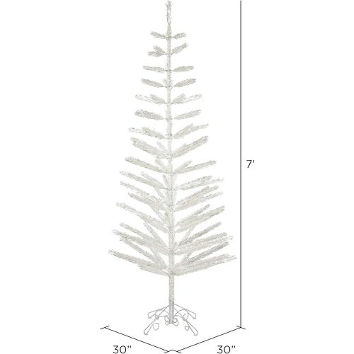  Vickerman Silver Feather Christmas Tree