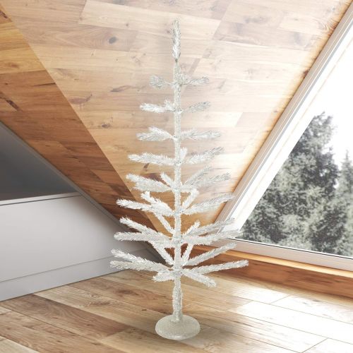  Vickerman Silver Feather Christmas Tree