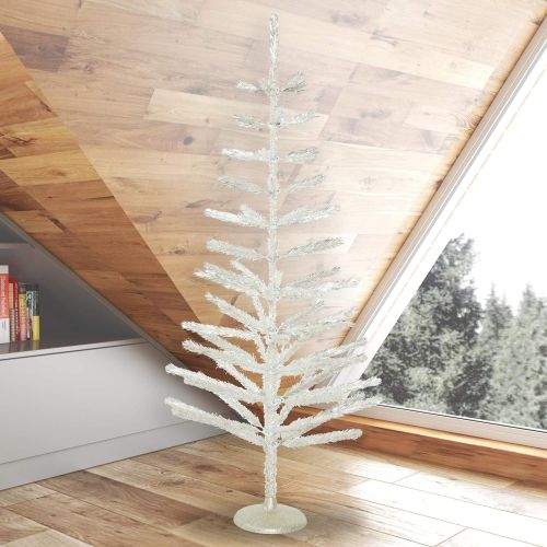  Vickerman Silver Feather Christmas Tree