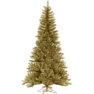 Vickerman Unlit GoldSilver Tinsel Tree Artificial Christmas Tree, 6.5 x 42, GoldSilver