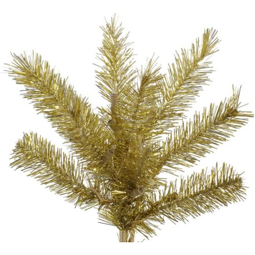  Vickerman Unlit GoldSilver Tinsel Tree Artificial Christmas Tree, 6.5 x 42, GoldSilver