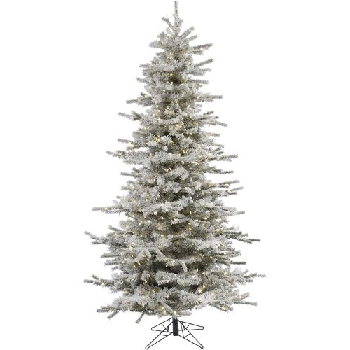  Vickerman 45 Flocked Slim Sierra Artificial Christmas Tree with 250 Warm White LED Lights