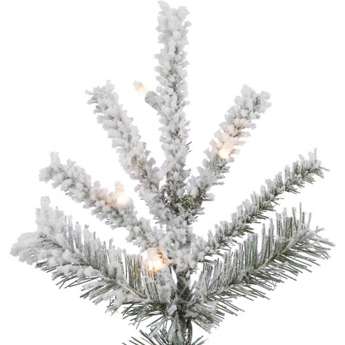  Vickerman 45 Flocked Slim Sierra Artificial Christmas Tree with 250 Warm White LED Lights