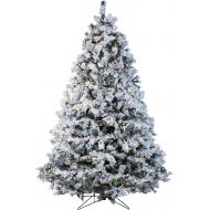 Vickerman 4.5 Flocked Alaskan Pine Artificial Christmas Tree with 300 Warm White Lights